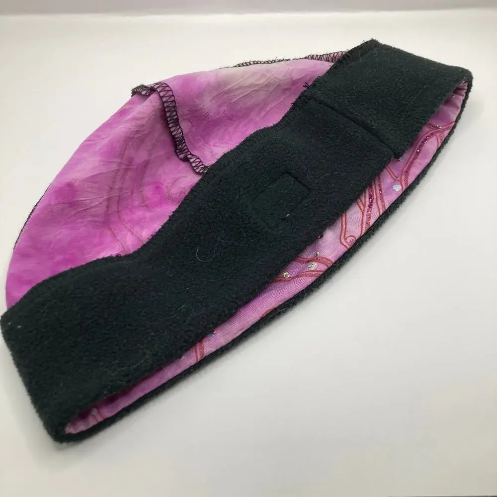 Choucas Kids 2-5 GLIDE Pink Tie-Dye Rhinestone Fleece Lined Winter Hat Outdoors